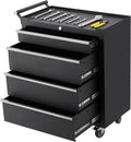 4-Drawer Rolling Tool Chest with Wheels - Lockable Storage Cabinet | Sliding Drawers & Protective Liner, Heavy-Duty Design Mobile Tool Cart for Garage, Workshop, Warehouse Organization,Black
