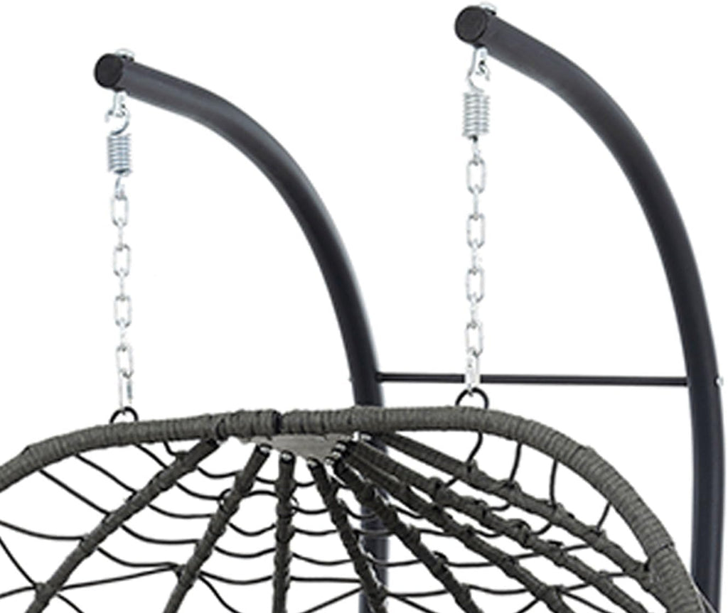 Egg Swing Chair with Stand 2Person Hanging Wicker Hammock Chair for Indoor & Outdoor Relaxation with Strong Load Bearing and Comfortable Cushion