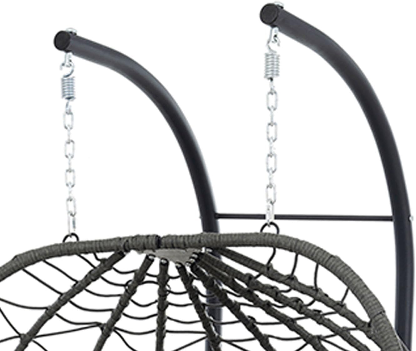 Egg Swing Chair with Stand 2Person Hanging Wicker Hammock Chair for Indoor & Outdoor Relaxation with Strong Load Bearing and Comfortable Cushion