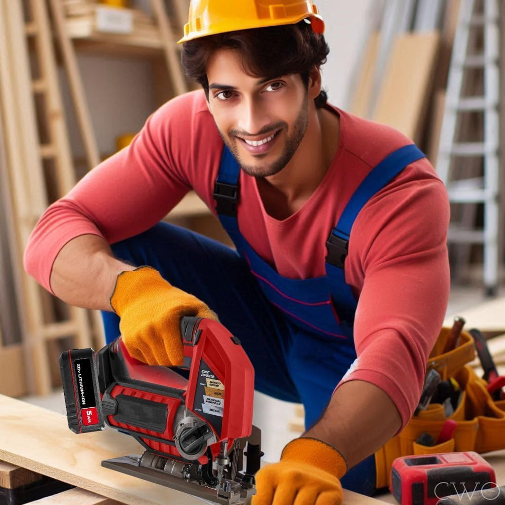 Fits BAUER 20V Cordless Variable Speed Jig Saw Kit with 5Ah Lithium Ion Battery & 20V Rapid Charger - Designed for Precise Control & Superior Cutting Performance in a Wide Variety of Materials