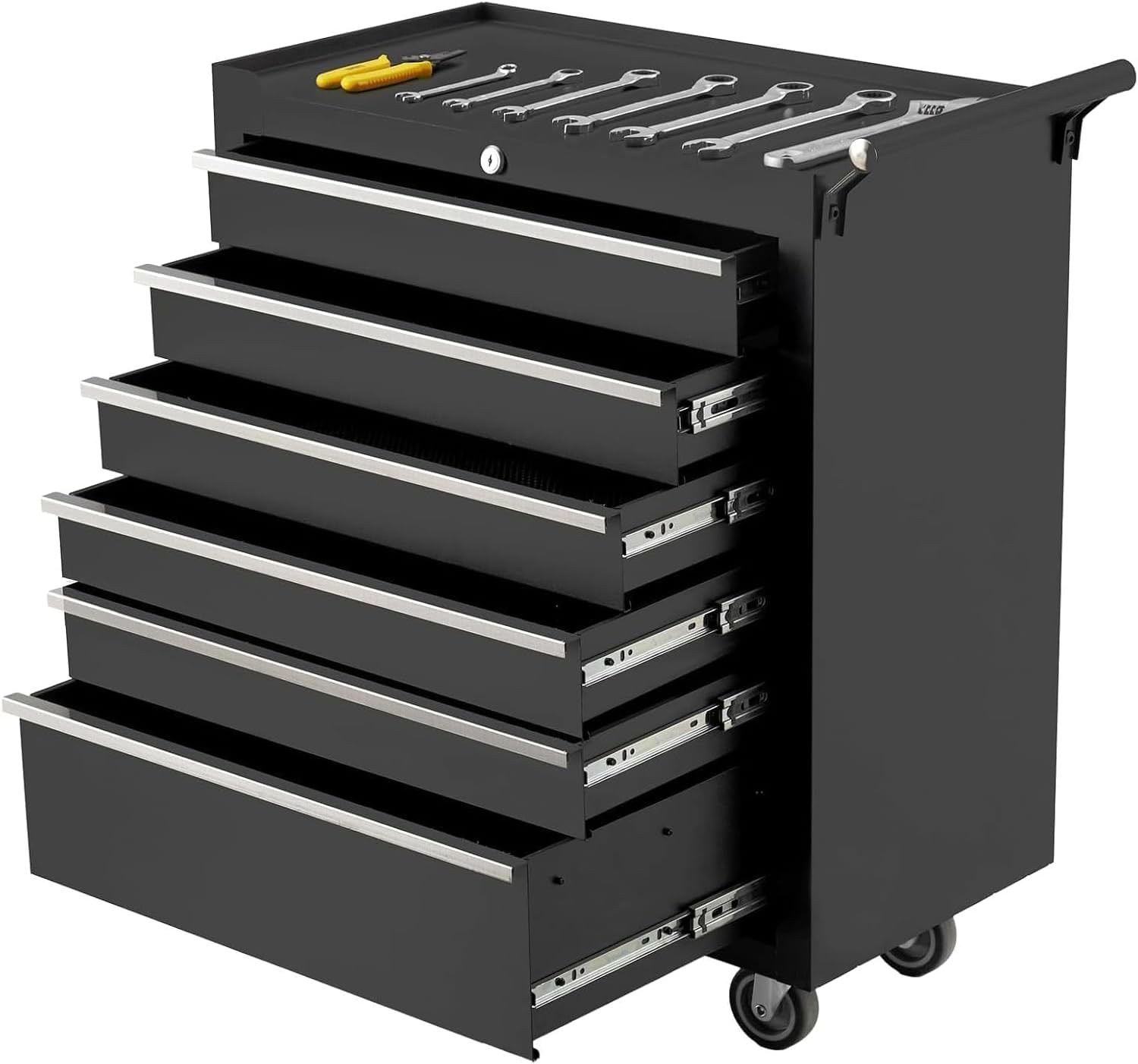 6-Drawer Rolling Tool Chest, Rolling Tool Box with Wheels and Lock System, Portable Mobile Tool Storage Cabinet for Garage, Workshop, Mechanics and Repair Room