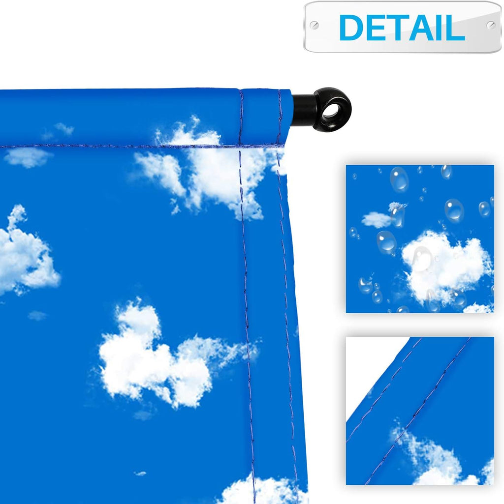 Patio 8' x 4' Waterproof Pergola Canopy Replacement Shade Cover Sun Sail for Deck Porch Backyard Shade Cloth Tarp with Grommets Rods Privacy Shade Screen, Sky Blue