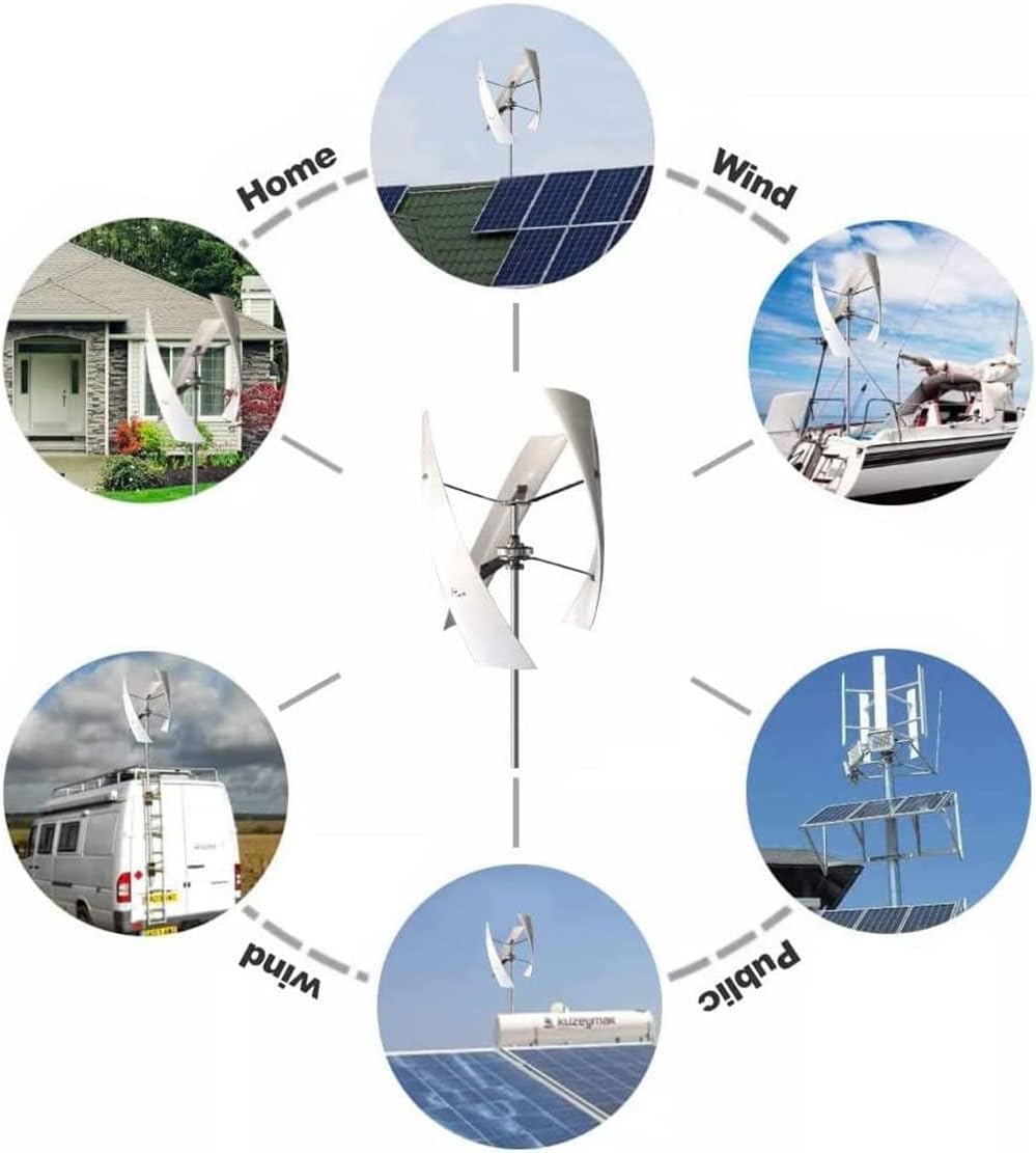3 Blade Vertical Wind Generator 3000W/5000W 12V/24V/48V Wind Power Turbines Generator, Magnetic Floating Axle Wind Generator for Family Home,3000W-12V
