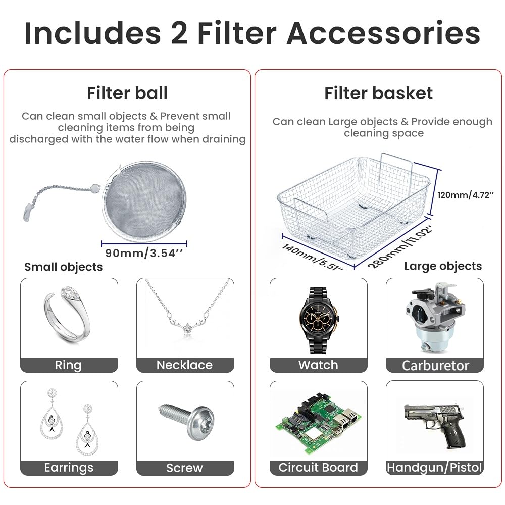 Anbull 6.5L/1.7Gal 180W Professional Ultrasonic Cleaner Machine with 304 Stainless Steel and Digital Timer Heater for Jewelry Watch Coin Glass Circuit Board Small Parts