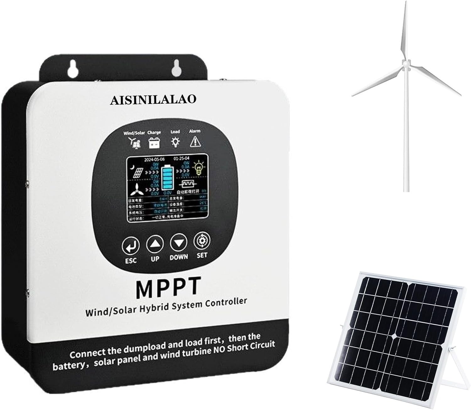 3000W-6000W Intelligent Boost Charging Solar Wind, Generator Controller 12/24V 24/48V AUTO Switchor for All Wind Turbines Wind-Solar Complementary Control