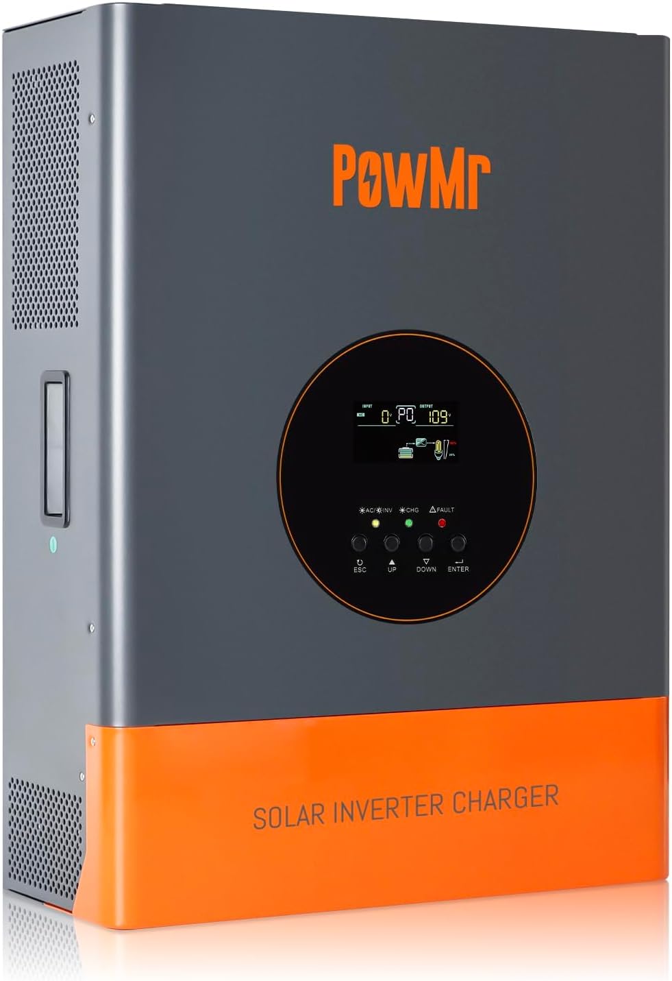 PowMr 10000W Hybrid Solar Inverter 48VDC to 110V/220VAC, 10kW Hybrid Inverter w/Built-in 120A MPPT Charge Controller, Pure Sine Wave for 48V Lead-Acid and Lithium Battery, Peak Power:30000W