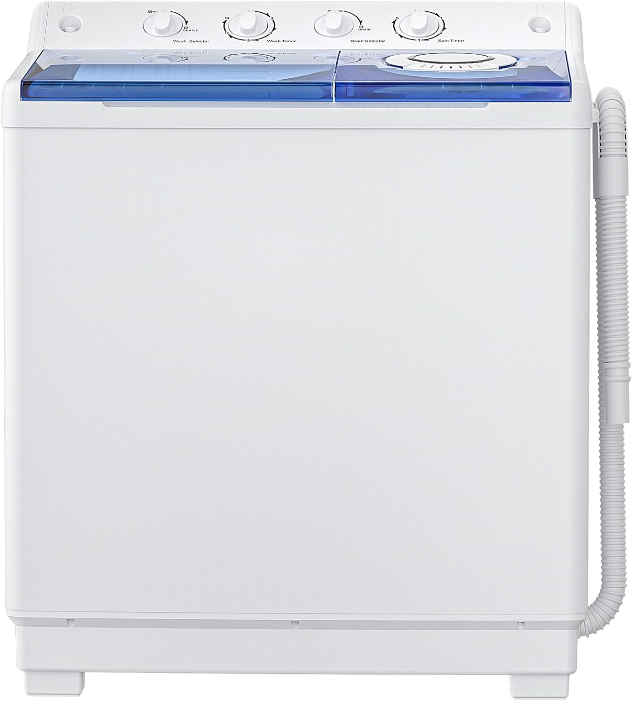 Zynkez Portable Washing Machine, 40Lbs Compact Washing machine, Twin Tub Laundry Washer Machine with Built-in Drain Pump, Semi-Automatic 24Lbs Washer and 16Lbs Spinner Combo for Apartments, Dorms, RVs