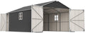 KEIKI 12x20 FT Outdoor Metal Storage Shed Garage with Double Doors, Large Capacity Steel Utility Shed for Vehicle Equipment and Garden Tool Storage, Weather Resistant Backyard Shed