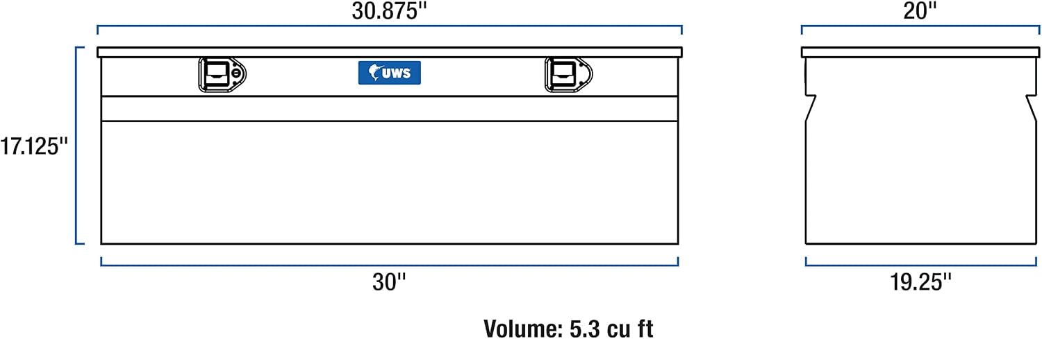 UWS EC20121 30-Inch Heavy-Wall Aluminum Truck Storage Box, RigidCore Lid