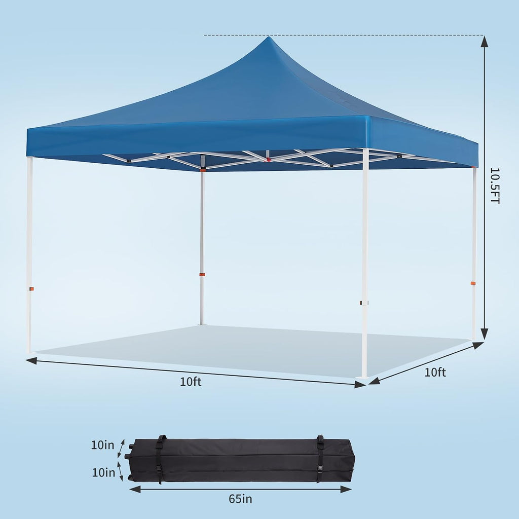 10x10 Pop Up Canopy,Heavy Duty Canopy,Ez Up Gazebos with Wheel Bags,UV Resistant Waterproof,for Outdoor Events, Patio, Backyard, Party, Camping,Navy Blue