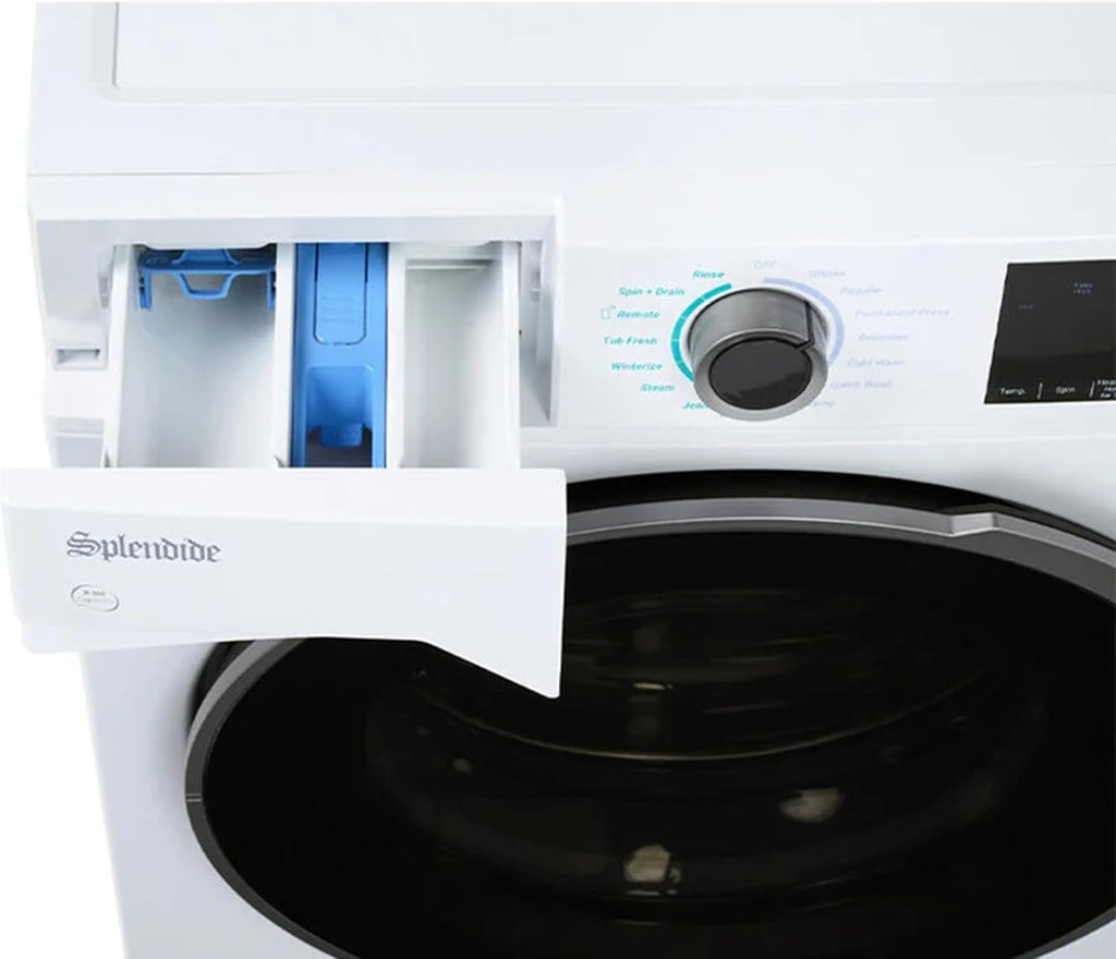 Splendide DV1725X & WFL2500X Replaces WFL1300XD Washer & DV6500X Dryer Stacked Bundle with Vent Kit & SK04 Stack Kit Included + Starter Laundry Powder - Updated Design- Freight Delivery