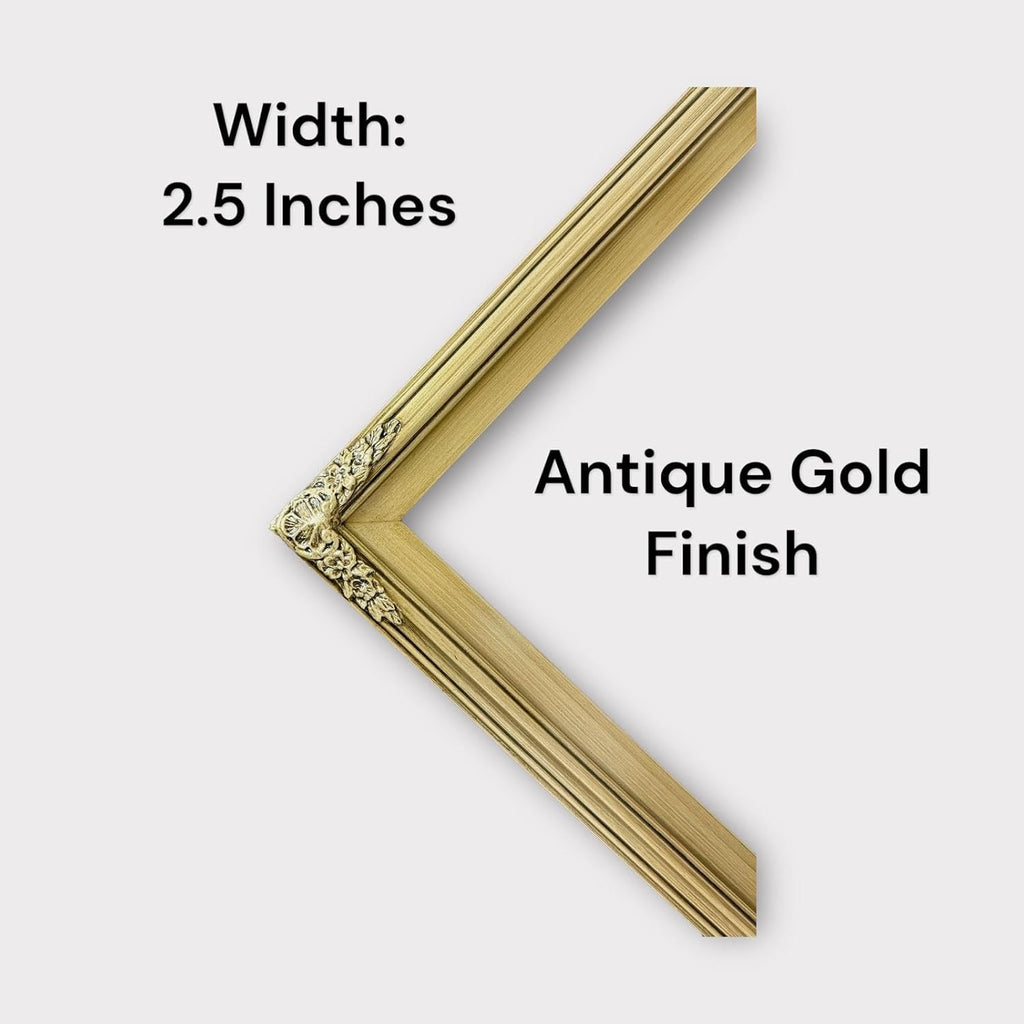 32, 43, 50 & 55 Inch Handmade ornate TV frame for Samsung The Frame TV and PRO model. ANTIQUE GOLD FINISH (not for use with other tv models) (55 INCH)