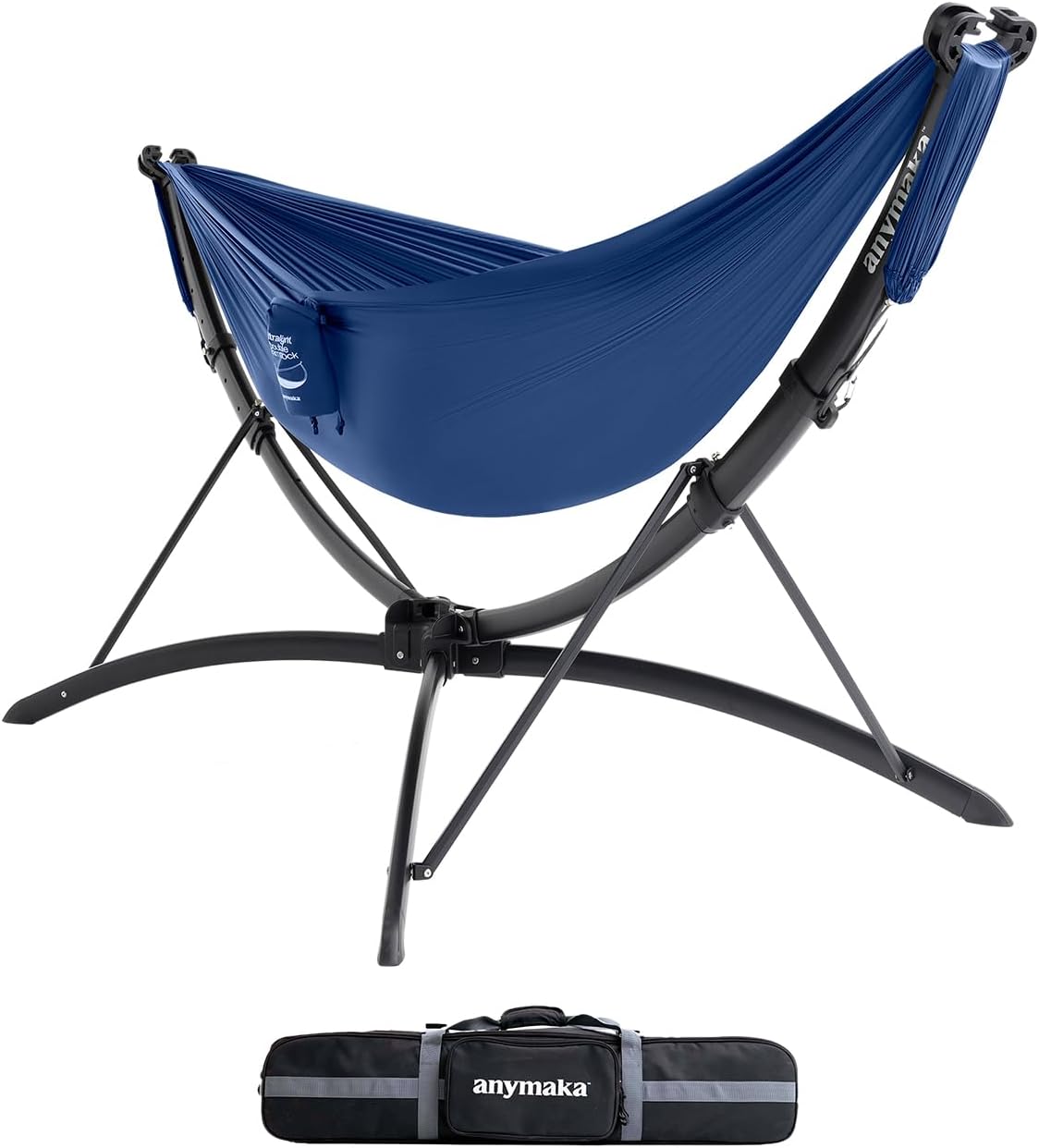 anymaka Set Up in 3 Seconds Adjustable Portable Aluminum Alloy Hammock Stand for Outside with Chair Mode & Lounge Mode up to 105''