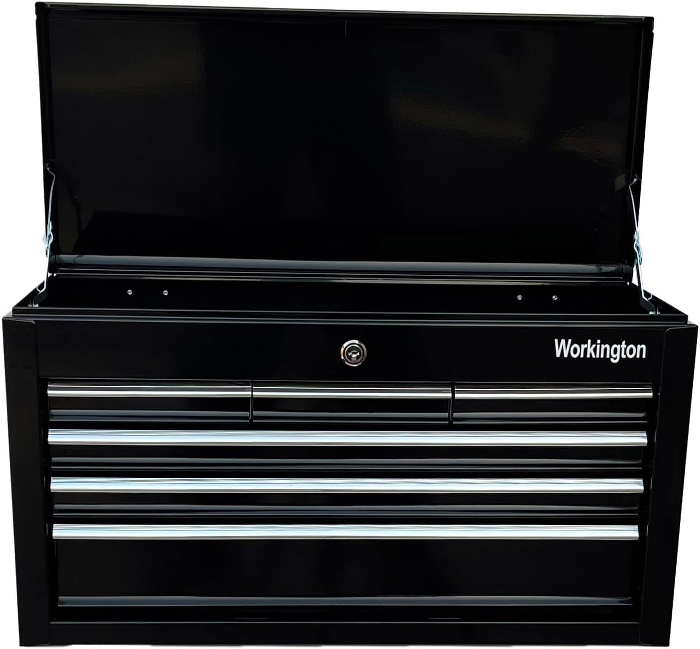 Workington Portable Metal Tool Chest with 6 Drawers, 24' 6-Drawer Tool Chest Cabinet with Ball Bearing Drawer Slides, Steel Tool Storage Box Organizer 4005 Black