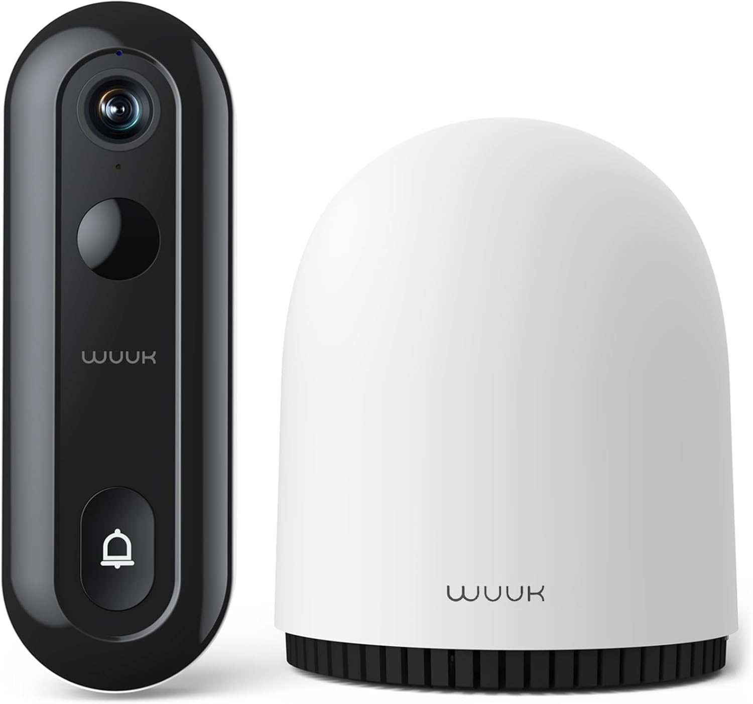 WUUK 2K Doorbell Camera, Video Doorbell Wireless/Wired, Homebase Supports Up to 8 Cams, No Subscription, 2.4/5 GHz WiFi, 32G Local Storage, Human Detection, Compatible with Alexa and Google Home