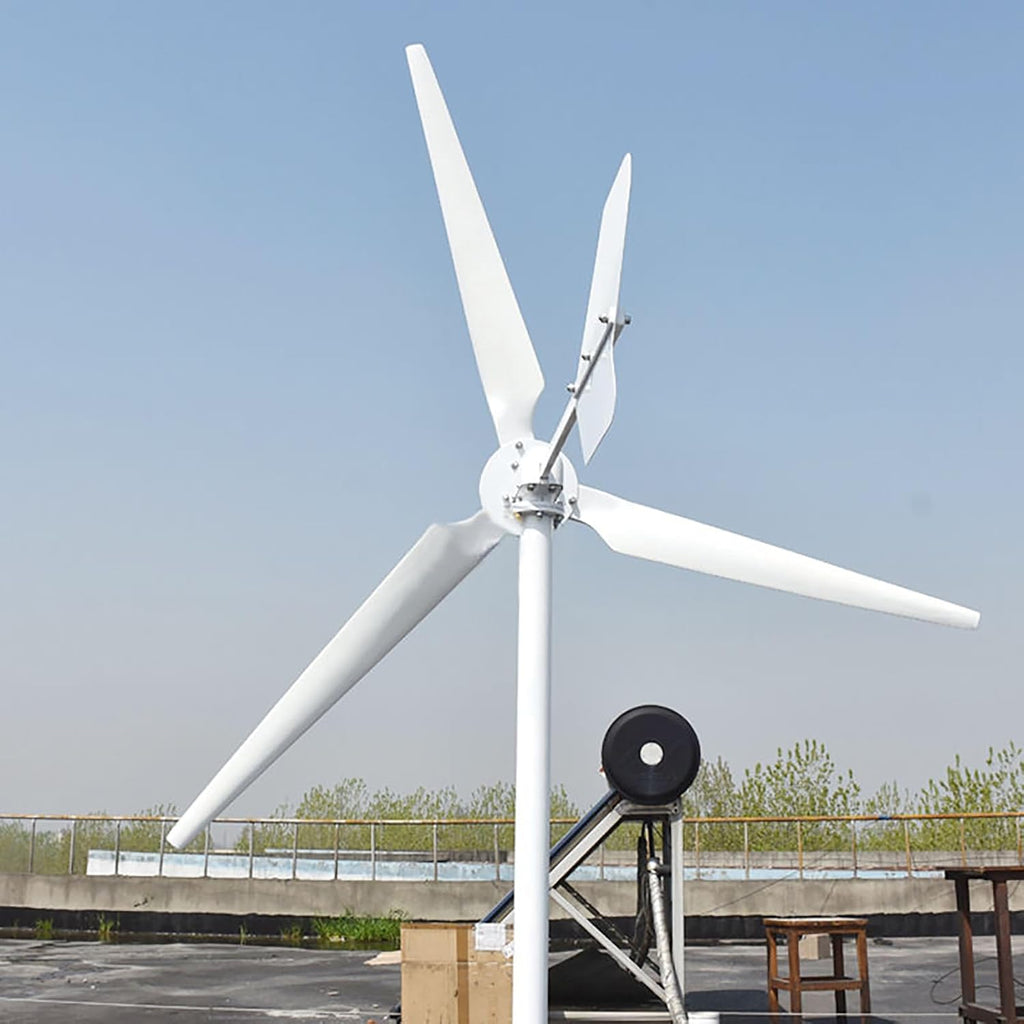 3000W 110V Horizontal Wind Turbine 1.4M Blades 3KW Wind Power Generator Kits Windmill Home Farm Marine Free Energy for Wind Solar Hybrid System (No Mast)