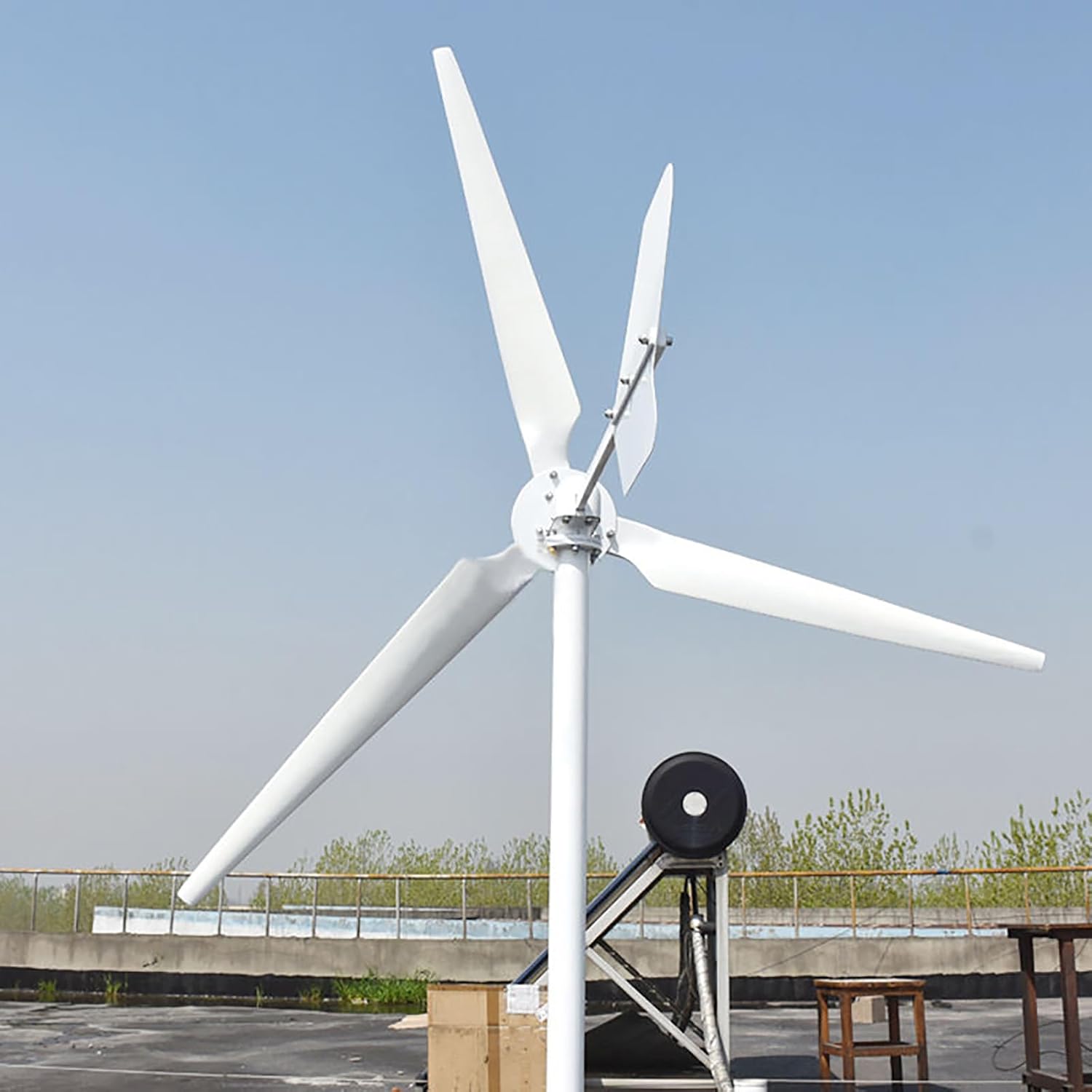 3000W 220V Horizontal Wind Turbine 1.4M Blades 3KW Wind Power Generator Kits Windmill Home Farm Marine Free Energy for Wind Solar Hybrid System (No Mast)
