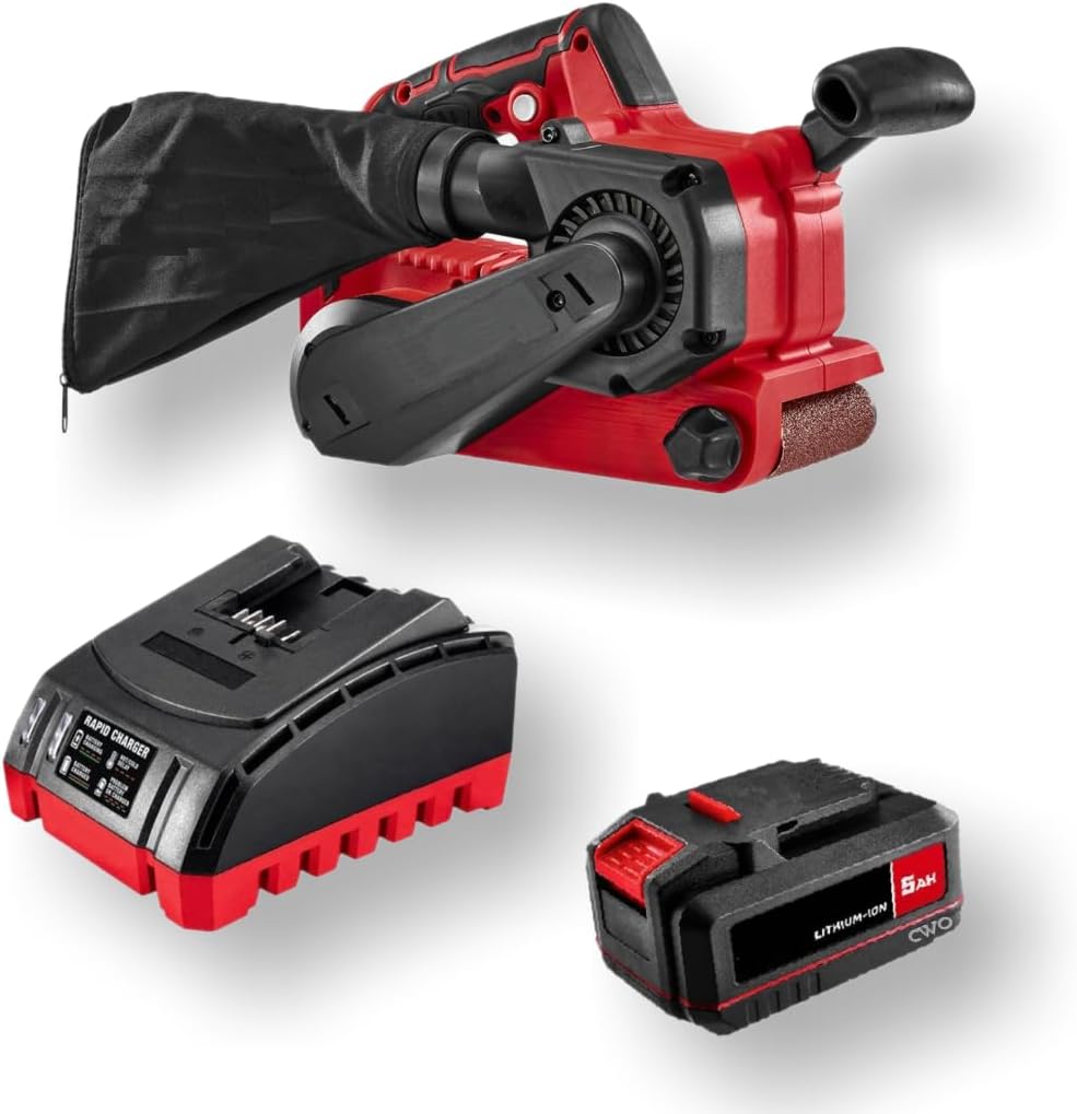 Generic NEW! 20-Volt Lithium-Ion Cordless Combo Kit (Complete Power Tool Bundle) with 20V Brushless Cordless 3 in. x 18 in. Belt Sander, 20V 5Ah Battery & 20V Rapid Charger - Fits All BAUER 20V Tools