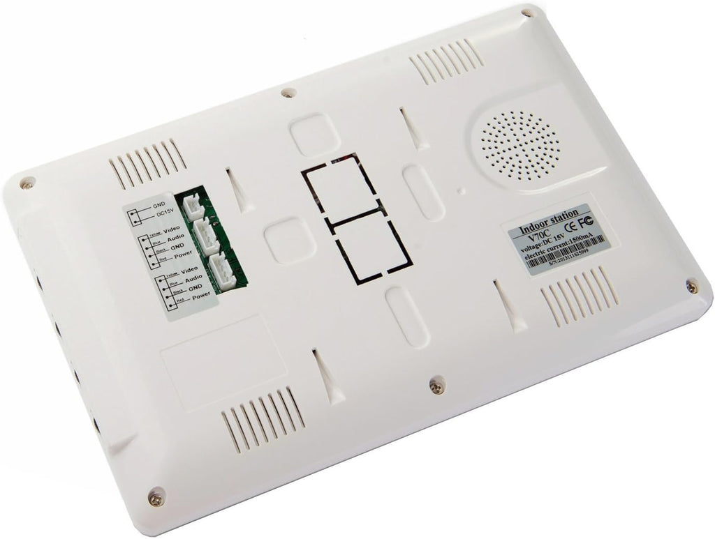 6 Units Apartment Video Intercom System, 7 inch Monitor Wired Video Door Phone Kit, Indoor Outdoor Video Doorbell, ID Keyfobs Unlock, 2 Way Audio, 6-Screen for Home Apartment