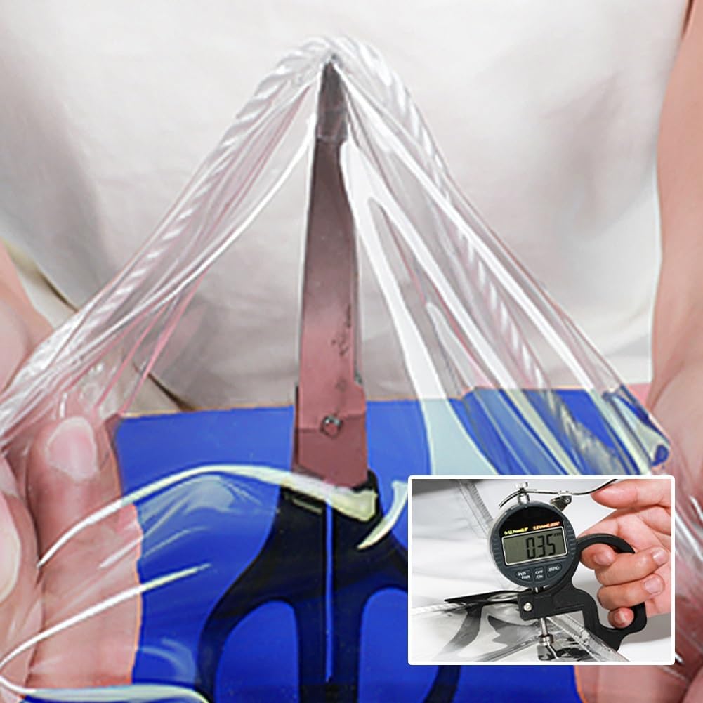 Clear Waterproof Tarps with Grommets & Reinforced Edges PVC Tarpaulin Curtain for Pergola/Patio/Gazebo(20x23FT)