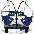 Trailer Hitch Stand and 2 Blue Chairs Combo - Aluminum Dowels
