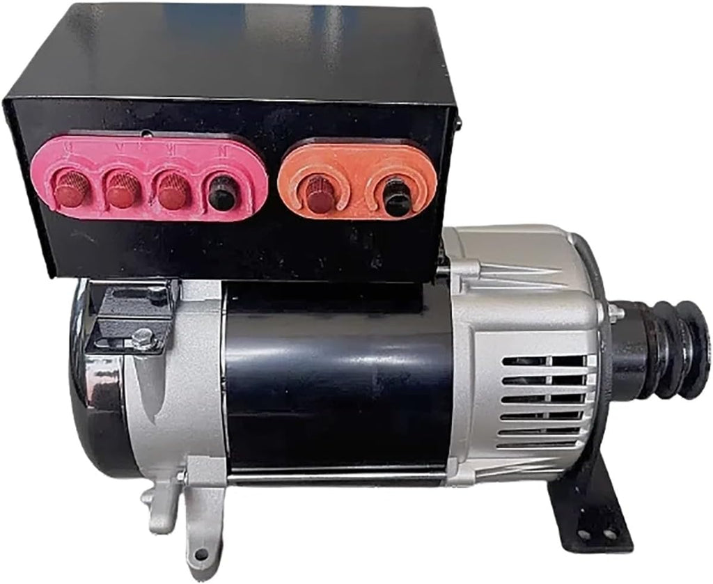 5KW-10KW Portable Generator for Home - Gas & Diesel, 220V Single/380V Three-Phase, Dual-Purpose, Pure Copper Coil, Includes Pulley & Junction Box (6KW)