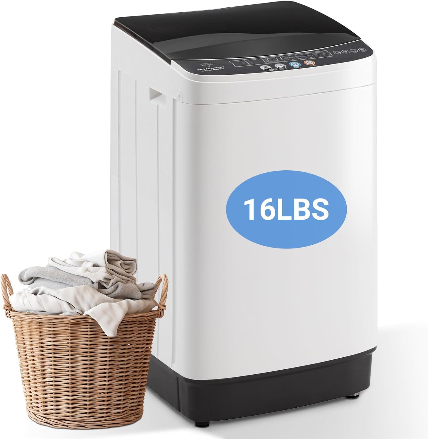Erivess 2.0 Cu Ft Compact Washing Machine, 16 lbs Portable Washing Machine with 8 Wash Programs, Compact Laundry Washer for Homes & Apartments, Dorm, Small Spaces