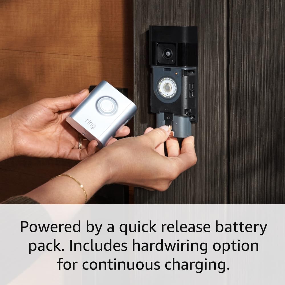 Ring Battery Doorbell Pro with Ring Battery Doorbell, Satin Nickel