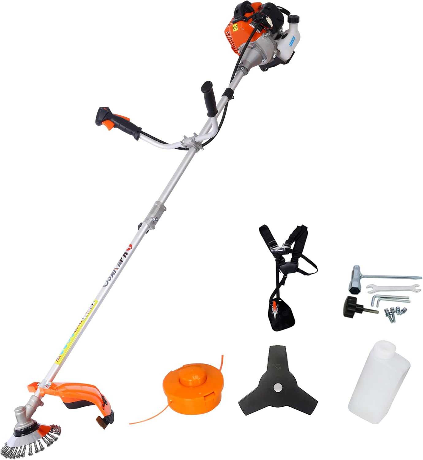 52cc 2-Cycle Gas Multi-Trimmer | 3-in-1 String Trimmer w/Rotatable Pole Saw, Weed Eater Weed Wacker, Brush Cutter & Hedge Trimmer Gas for Lawn, Yard, Garden Care, All-in-one Garden Tool