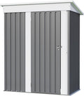 JUMMICO Metal Outdoor Storage Shed 5 x 3 FT Metal Shed with Lockable Door,Waterproof Garden Tool Shed Storage House for Backyard Patio Lawn,Grey