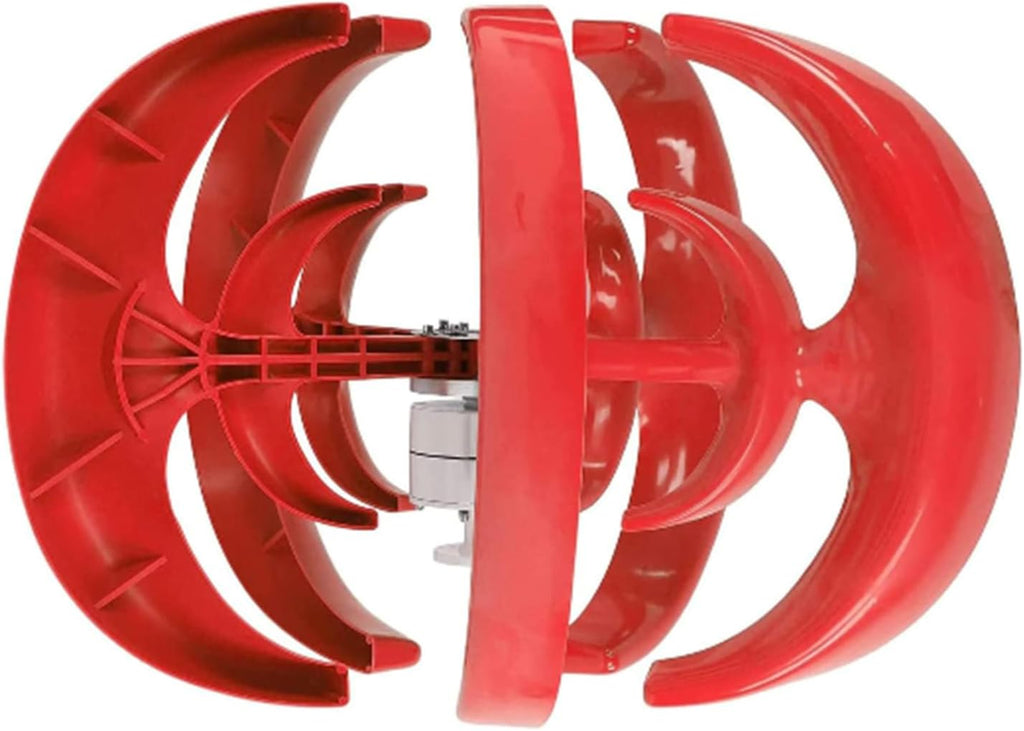 Vertical Wind Power Turbine Generator,3000W 12V 24V Red Lantern Wind Turbine Kit,with Charge Controller for Home, Camping & Boat Use
