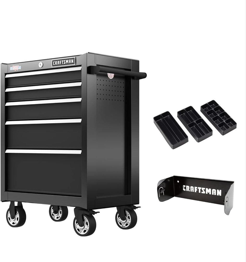 CRAFTSMAN S2000 26IN 5-DRAWER CABINET W/TRAY & HOLDER BK (CMST32752BK)