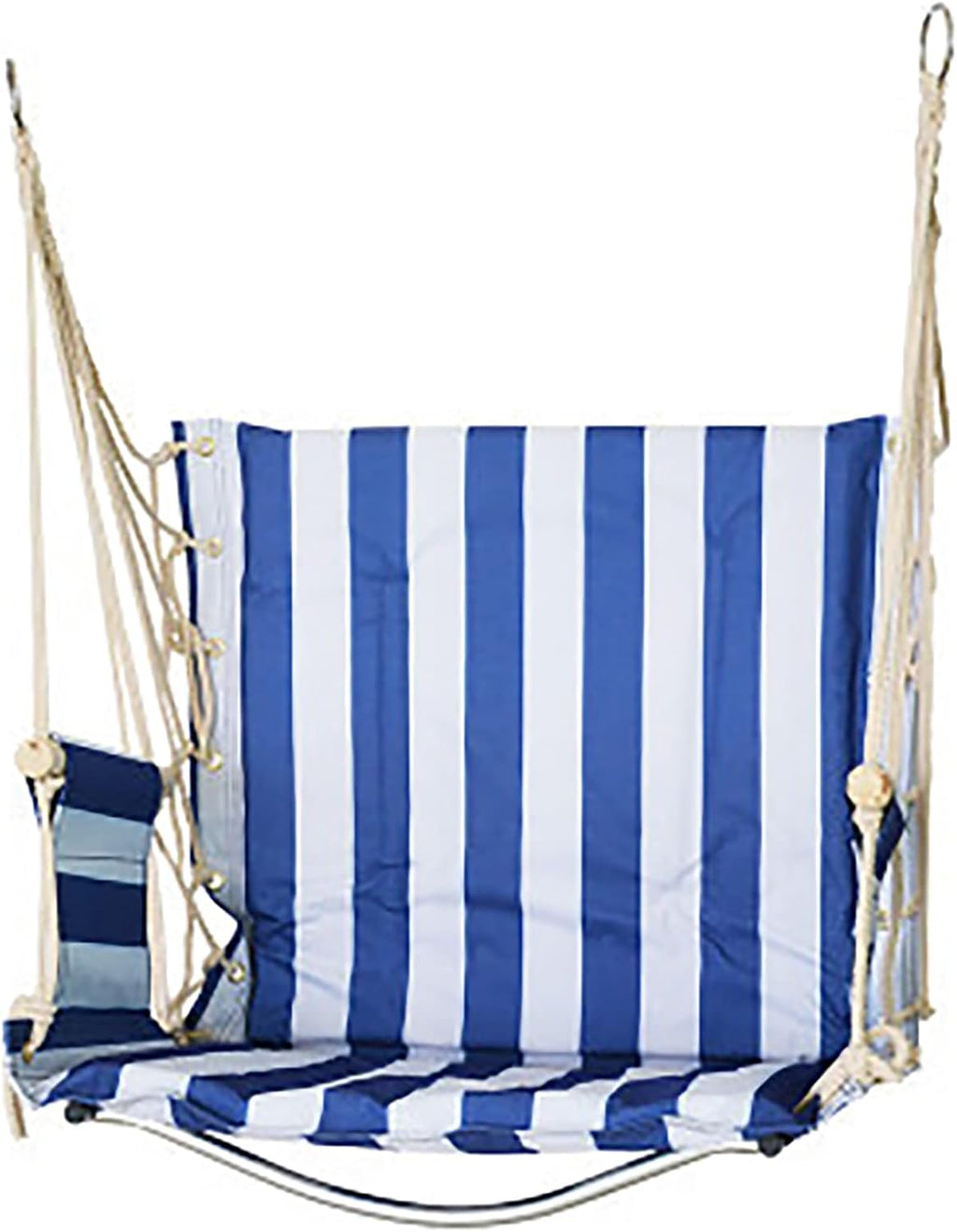 Hammock Chair Swing Hanging Rope Swing Chair with 2 Seat Cushions Soft Max 330 Lbs Handmade Hanging Chair for Bedroom Patio Yard Garden Outdoor Indoor (D)
