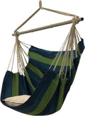 SRHWBF Hanging Rope Hammock with 2 Pillows Chair Swing Seat Cotton Canvas Hanging Chairs for Bedrooms Porch Chair Outdoor (S4)