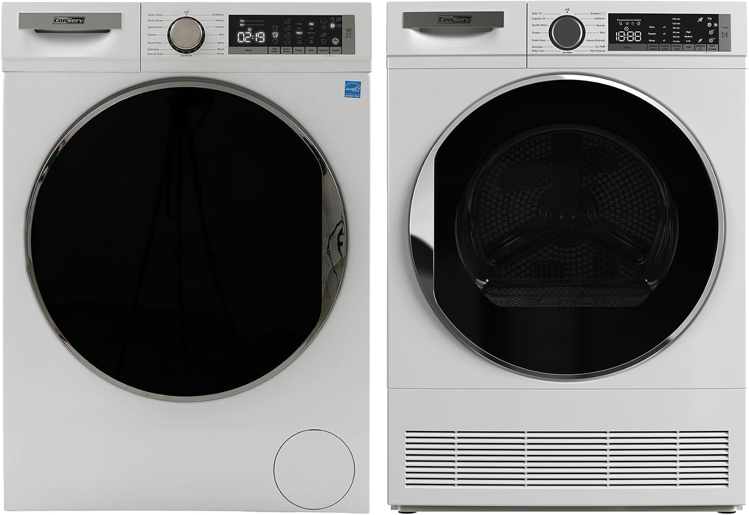 Conserv LUXURY Washer 2.2cf 110V+Condensing Dryer 4cf 220V 2 Year Warranty(White)