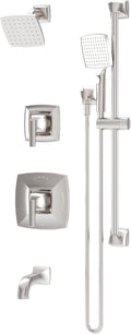 Symmons Oak HydroMersion Double Handle Tub and Shower Trim Kit with Hand Spray in Satin Nickel (Valve Not Included) 5696STN15TRM