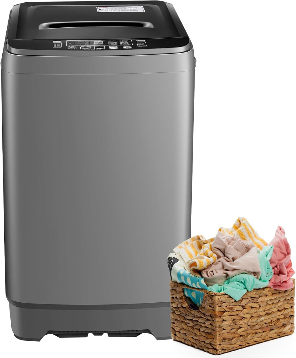 YASHE 17.6Lbs Portable Washing Machine, Full-Automatic Portable Compact Washer with Drain Pump, 10 Programs 8 Water Levels, Compact Washers with LED Display for Apartment Home RV Dorm
