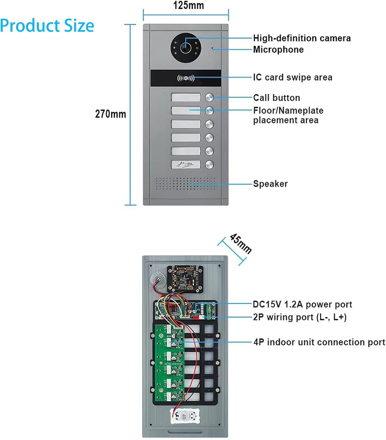 Wired Video Apartment Intercom System,6/12/18/24 Units 7 Inch Monitor 1080P Doorbell Intelligent Doorphone Kit with Motion Detection,Anti-Tamper Alarm,3 in 1 Unlock for Flat House,Tuya (6 Monitor)