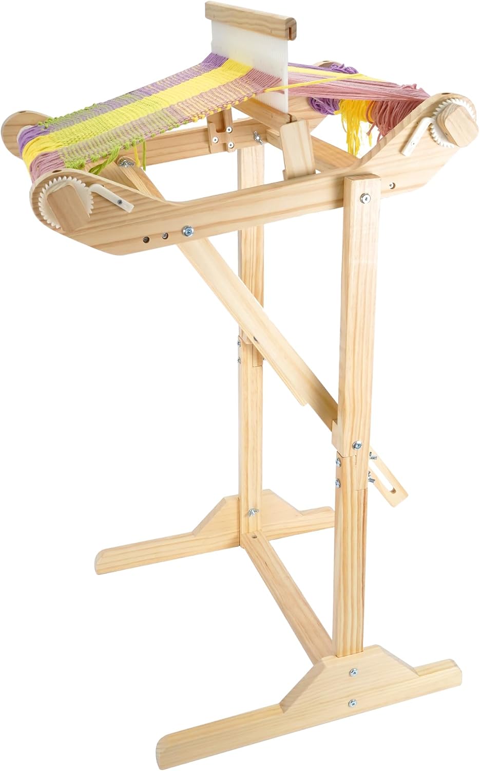 WILLOWDALE 16 Inches Rigid Heddle Loom with Stand, Weaving Loom Kit with Shed Stick, Wooden Multi-Craft Weaving Loom for Adults, Threads Warping Frame with Pegs and Yarn Stand, Frame Loom for Beginner