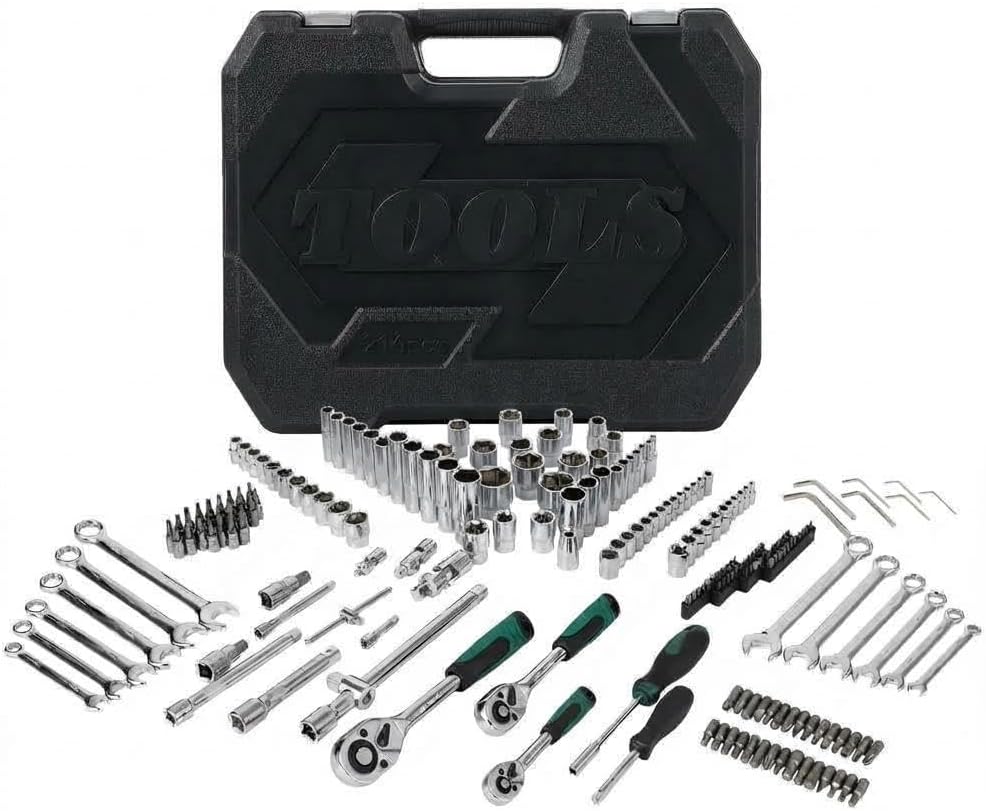 216-Piece Mechanics Tool, Juego De Herramientas, Set Socket Wrench Kit, with 72-Tooth Ratchet, Metric Sockets & Extensions, Automotive Repair Tool Kit for Car Home Garage Maintenance