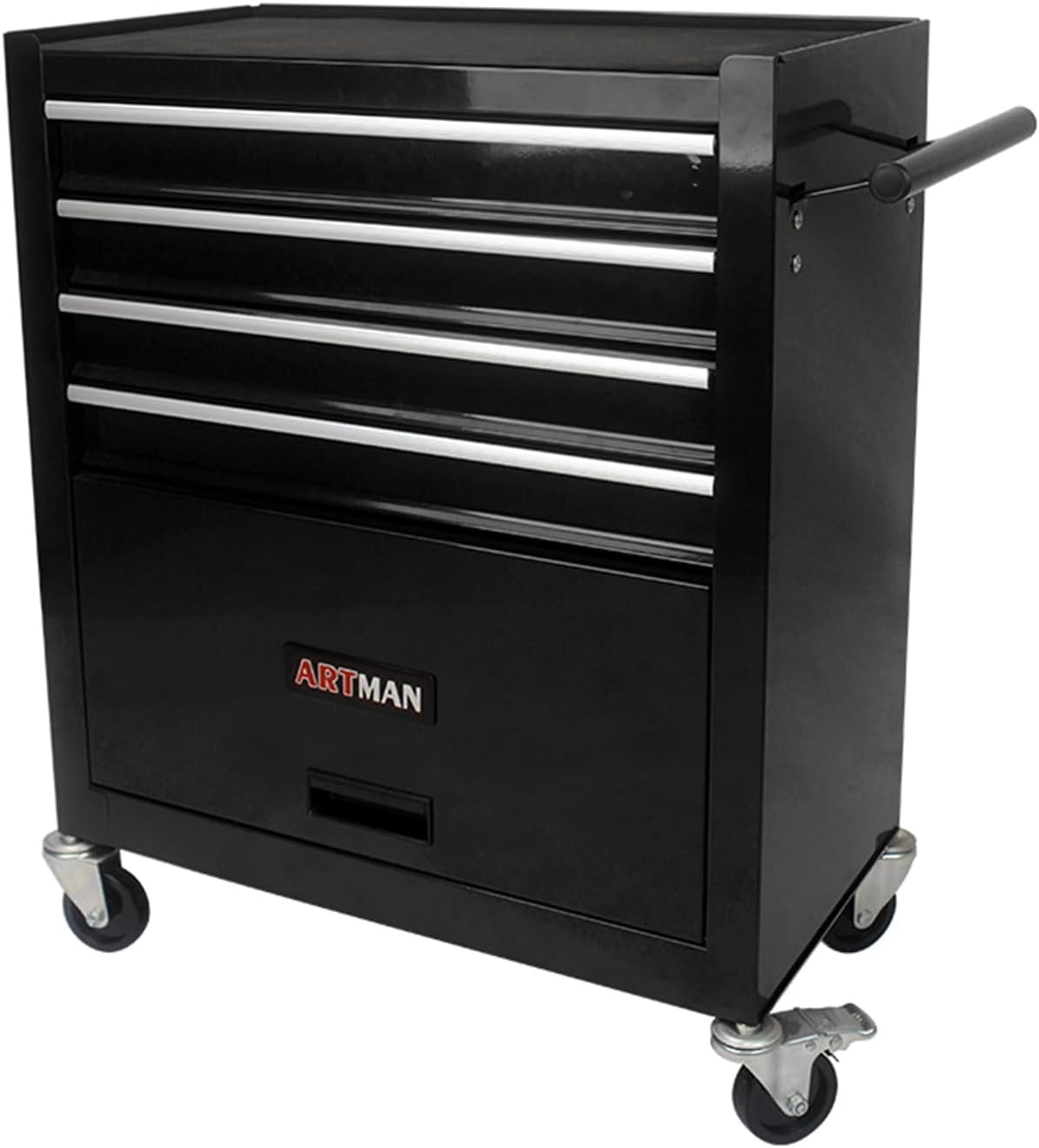 Holaki 4-Drawer Tool Cart on Wheels, Rolling Tool Box Tool Storage,Heavy Duty Utility Industrial Service Cart Organizer Tool Case with Locking System, for Mechanic, Warehouse, Garage, Workshop(Black)