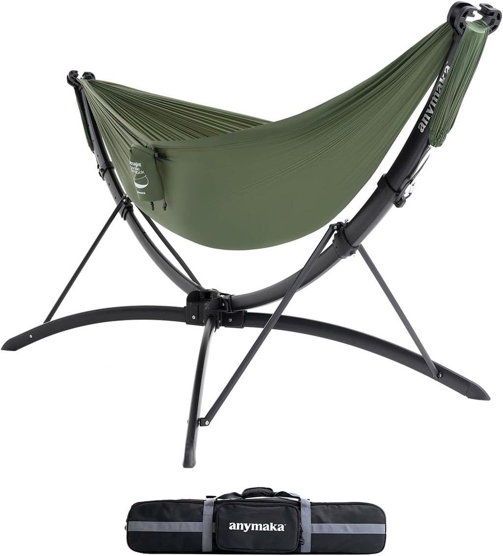 anymaka Set Up in 3 Seconds Adjustable Portable Aluminum Alloy Hammock Stand for Outside with Chair Mode & Lounge Mode up to 105''