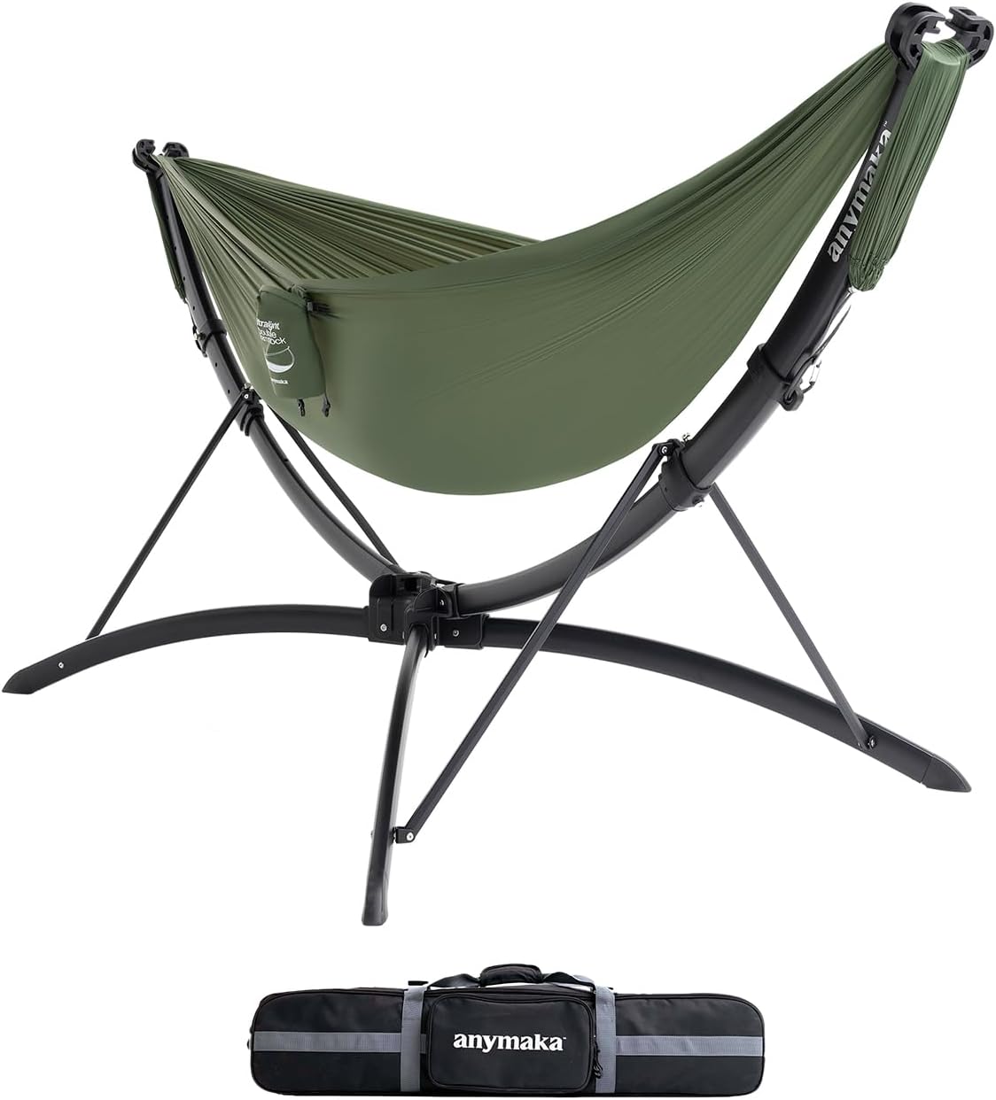 anymaka Set Up in 3 Seconds Adjustable Portable Aluminum Alloy Hammock Stand for Outside with Chair Mode & Lounge Mode up to 105''
