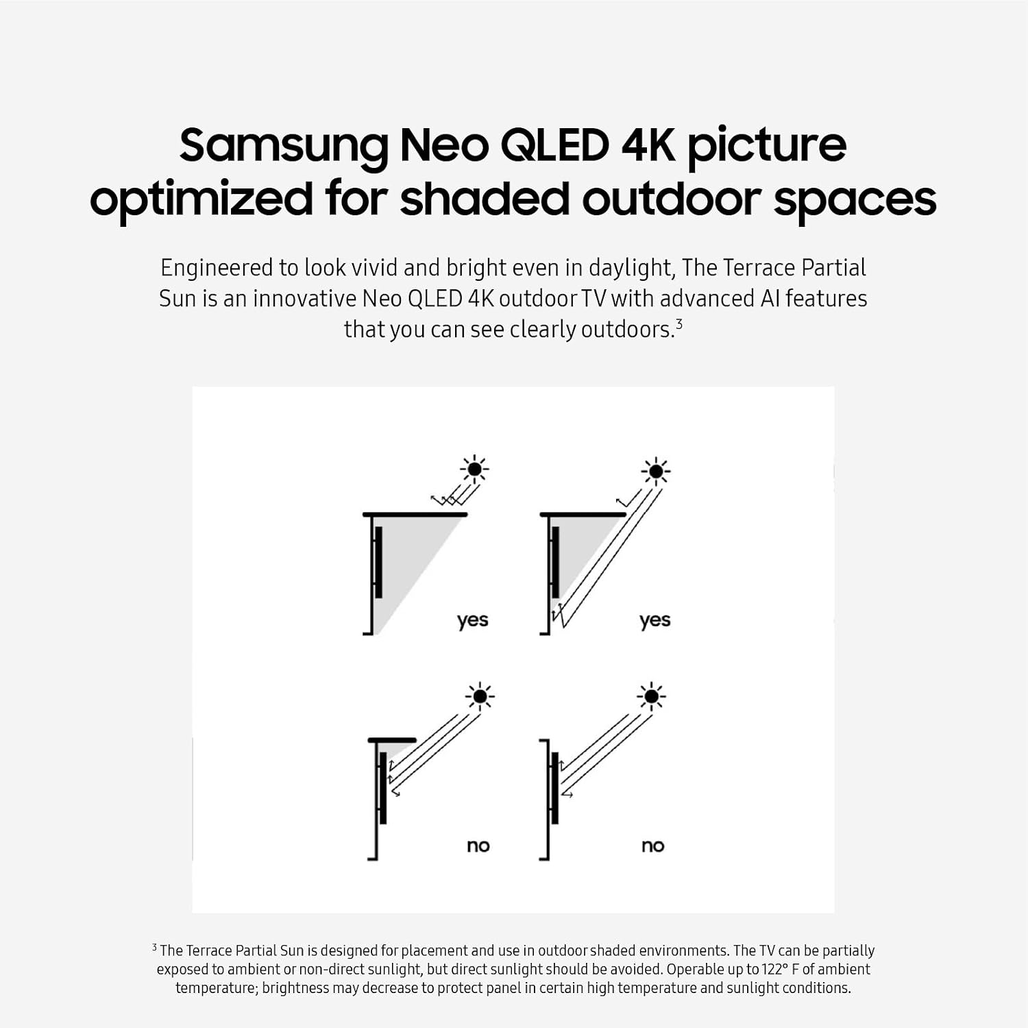 SAMSUNG 55-Inch Class Neo QLED 4K The Terrace Partial Sun, Quantum HDR+ (QN55LST7DAFXZA, 2024 Model) + SAMSUNG 55-Inch The Terrace Outdoor Smart TV Dust Cover with Protective Lining, VG-SDCC55G