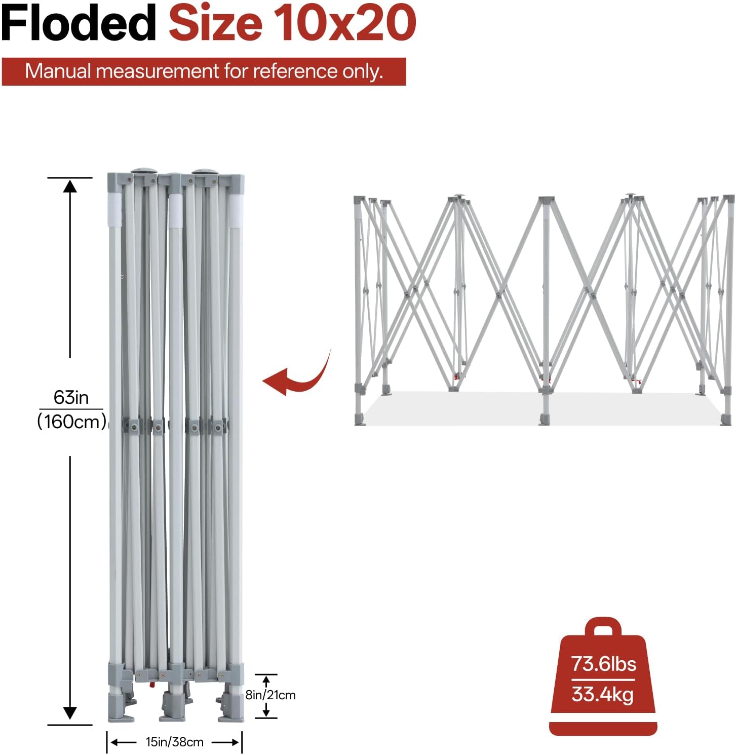 ABCCANOPY Easy Pop Up Canopy Tent with Sidewalls 10X20 Commercial -Series,White