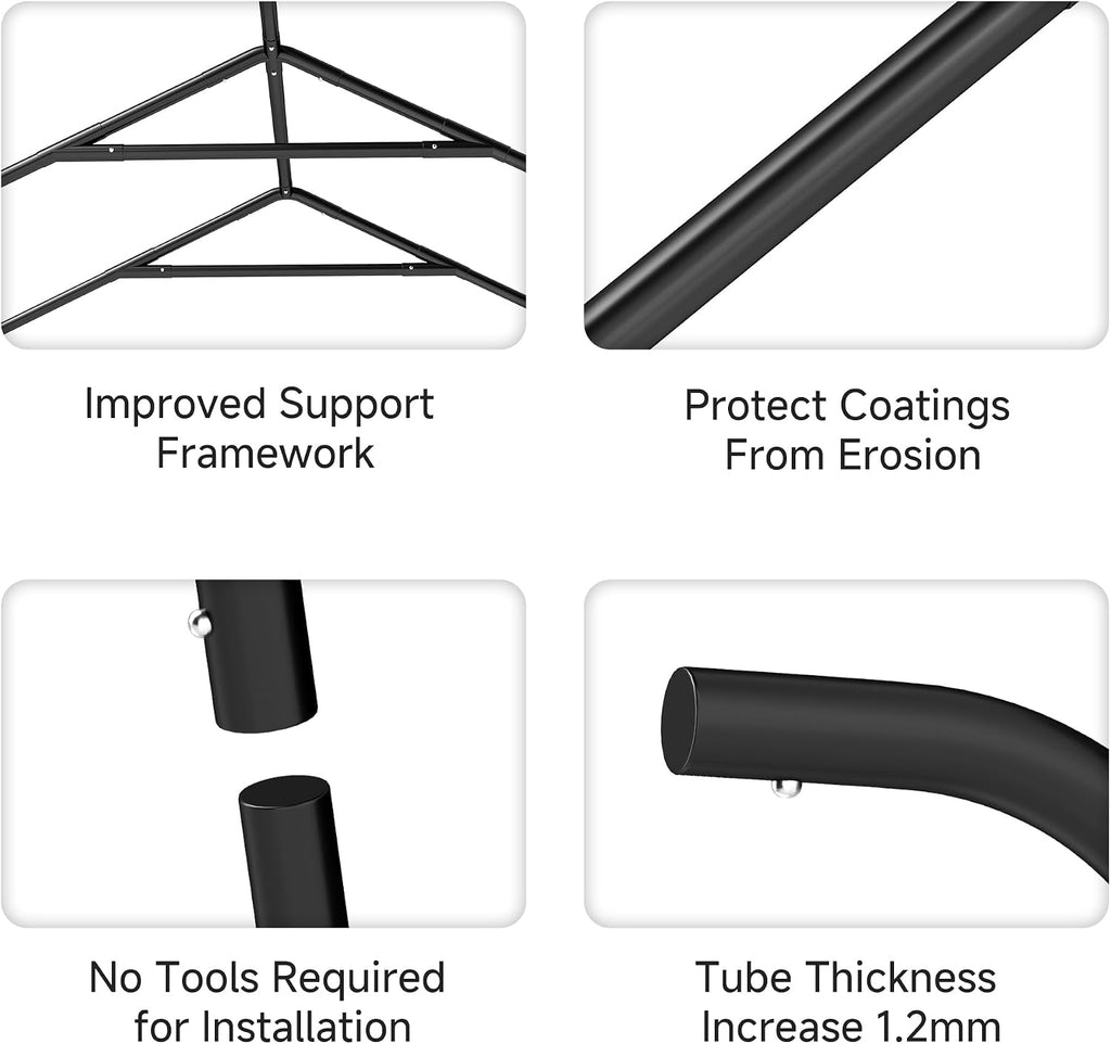 10 x 20 FT Heavy Duty Carport, Portable Outdoor Parking Shelter with 240 g PE Tarpaulin, 1.2mm Thickened Galvanized Steel Tubing Frame, for Pickup Trucks, Boats