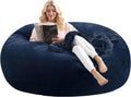 5FT,Giant beanbag Chairs for Adults,Bean Bag with Filler Included,Soft and Comfortable Memory Foam Chair,Extra Large Bean Bag，Adult Living Room，Leisure Chair Suitable(Blue, 5 Foot)