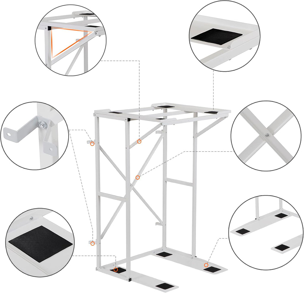 Universal Washer Dryer Stacking Rack Stand Heavy-Duty Carbon Steel, Premium Washer Dryer Stand Compatible with Most Brands and Models