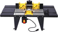 router table with router combo kit, Electric Benchtop Router Tables Top with Steel Stand & Adjustable Fence Wood Working Router Table Precise Routing Table Craftsman Tool for Woodworking, Black