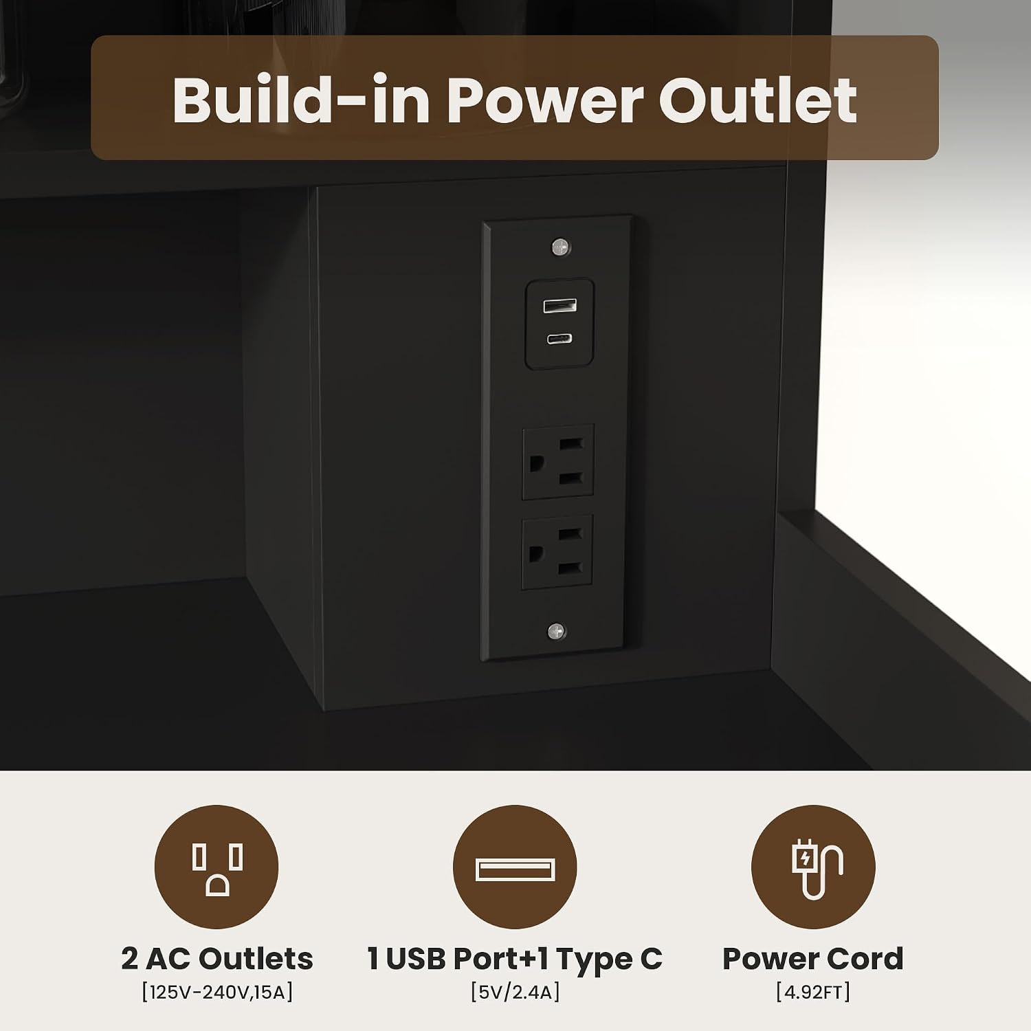 Upgraded 2-Tier Washer and Dryer Countertop with Power Outlet,54' W x 27.6' D Large Laundry Countertop for Fold Clothes, Laundry Topper with Non-Slip Pads & Metal Hooks and Storage Basket